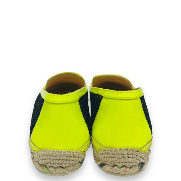 CHRISTIAN LOUBOUTIN Black White Neon Yellow Ivy Espapop Flats Espadrilles 36 - Picture 3 of 9